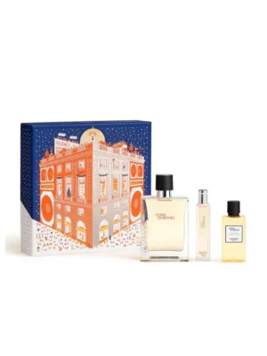Cofanetto Terre d`Hermès, Eau de Toilette, 100 ml + 15 ml + 40 ml
