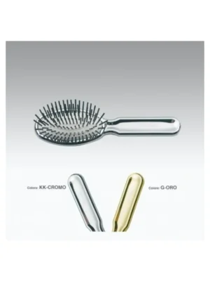 Spazzola Pneumatica Ovale Piccola Con Picchi Cilindrici In Plastica Colore Oro